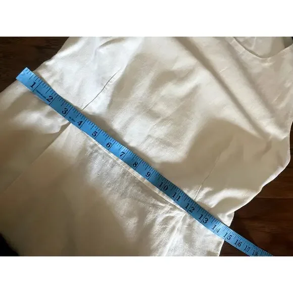 ADRIANO GOLDSCHMIED Libby Button Back Midi Dress w Pockets LINEN White Medium M - Picture 15 of 16